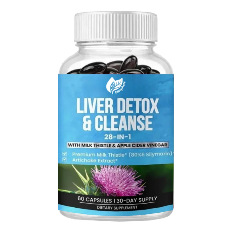 

Добавка для очищения и восстановления печени, содержащая растопость молока, уксус Apple Cider, растоп, экстракт корня одуванчика, 60 капсул