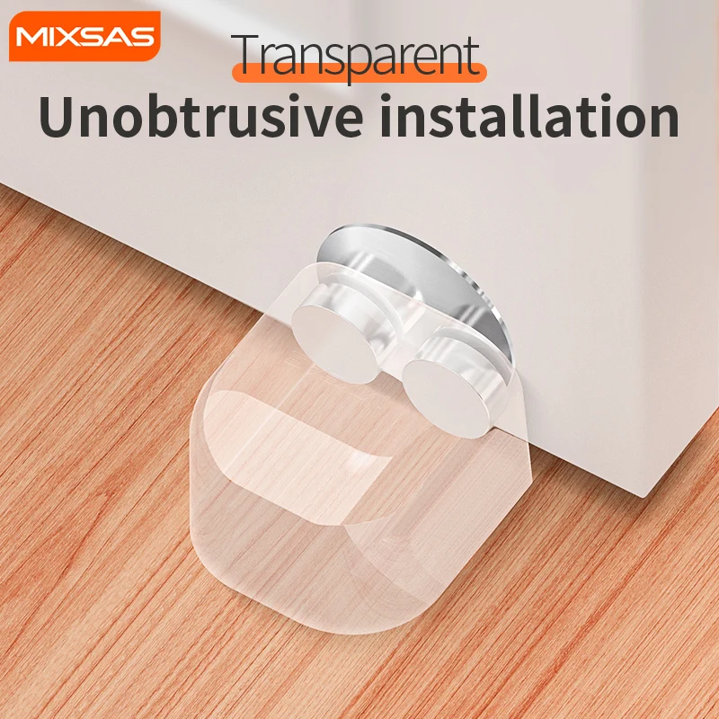 

MIXSAS 1-5pcs Transparent Door Stopper Self Adhesive Door Holder Silicone Magnetic Anti-Collision Buffer Protect Wall Furniture