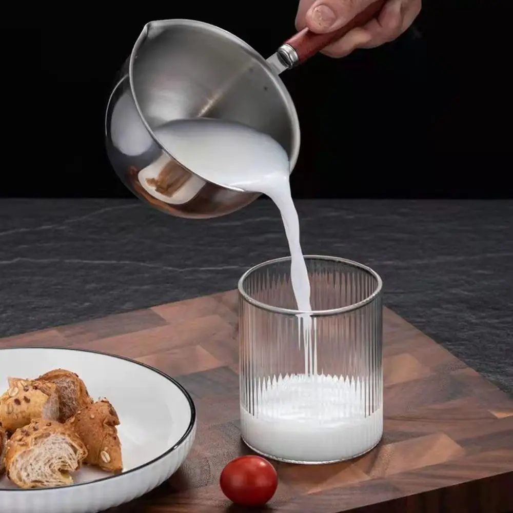Small Gravy Wooden Handle Frying Cooking Pot Milk Pot Melting Pot Mini Sauce Pan Chocolate Melting Pan