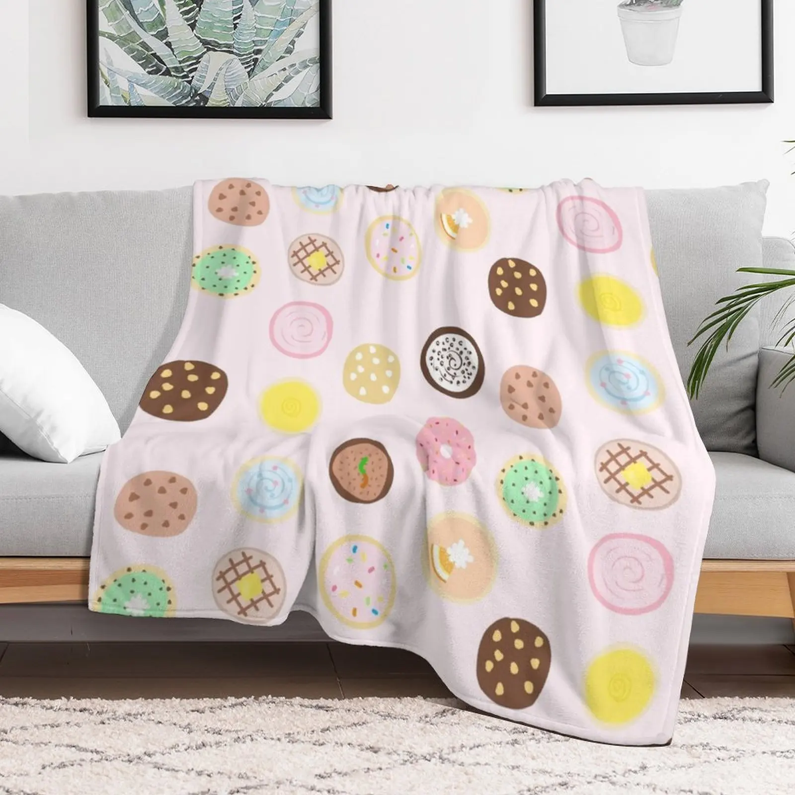 Crumbl Cookie Assortment Yum! Throw Blanket Furry Camping Sofa Blankets