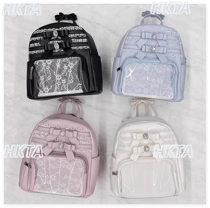 

Original japanese lace sweet bow pain bag women backpacks 2026 spring new cute lolita girls lace bag shoulder backpack bags