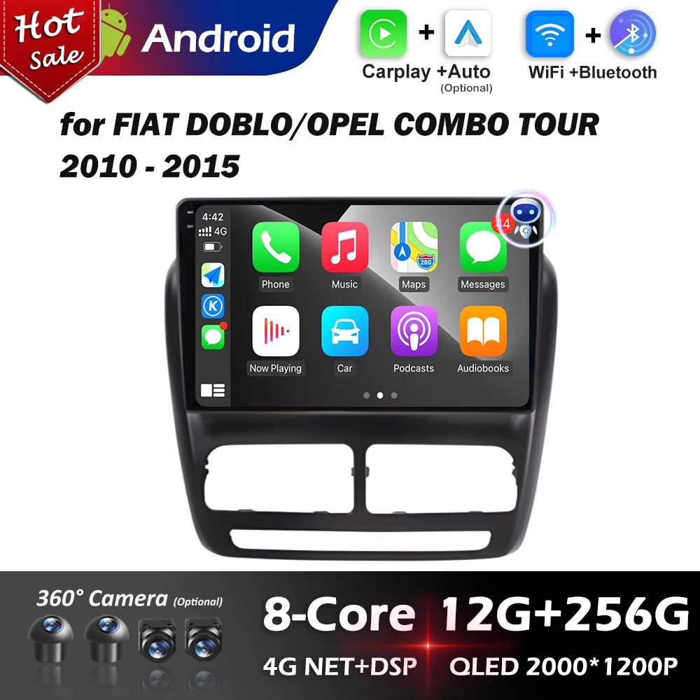 10 inch Android System DSP Stereo for FIAT DOBLO / OPEL COMBO TOUR 2010 - 2015 Car Radio Multimedia Video Player GPS Navi BT 4G