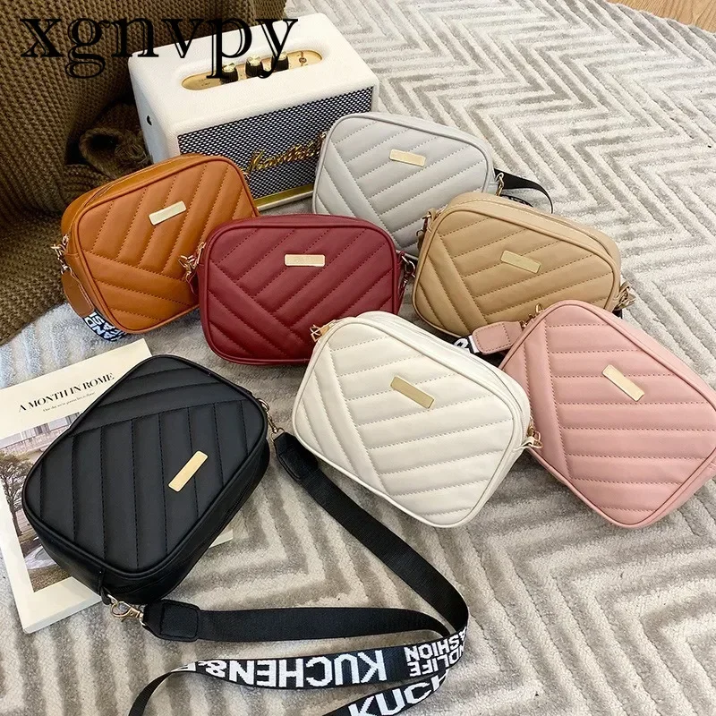 Xgnvpy-Bolsa crossbody pequena para mulheres, couro PU, bolsa mensageiro, bolsa com zíper, bolsa feminina, viagem, verão, nova moda