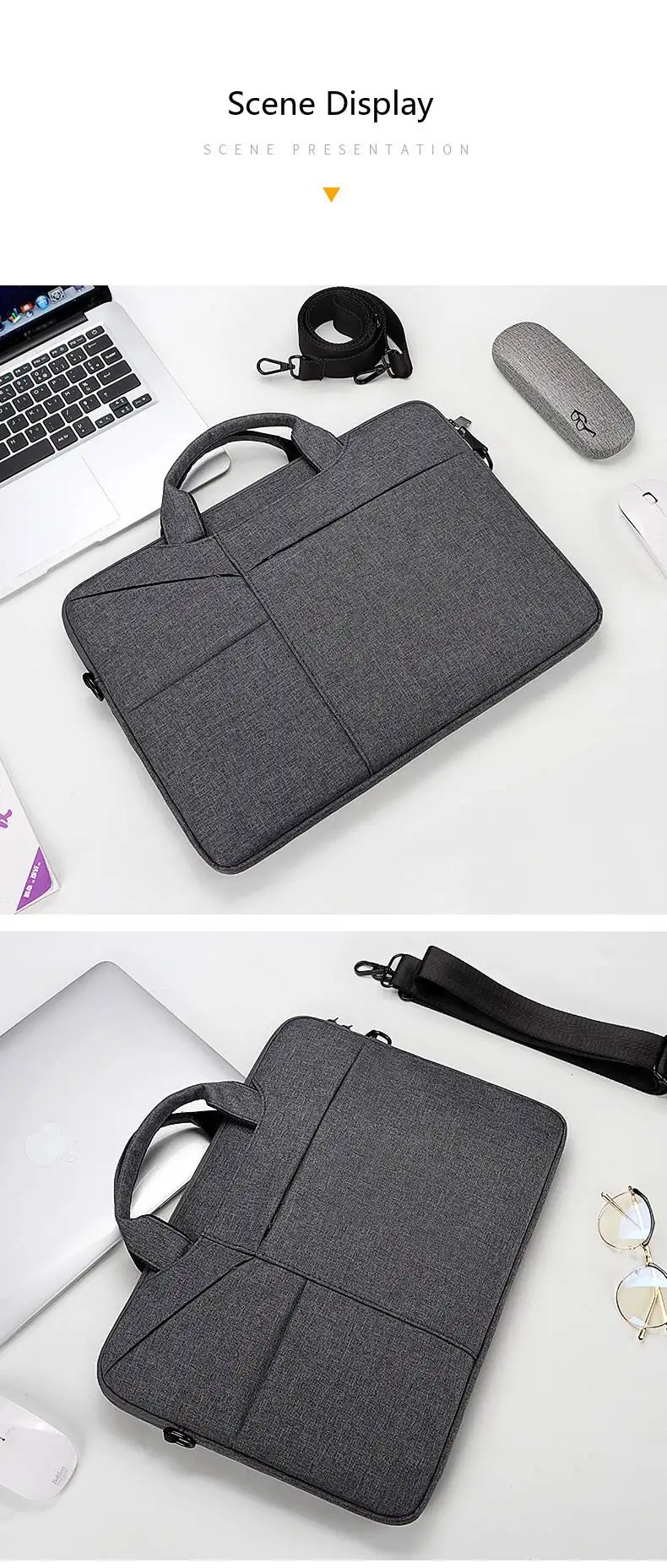 Oxford Laptop-Umhängetasche 14 15 Zoll Wasserdichte Aktentasche für MacBook Tragbare Schulter-Handtasche – Detail 14