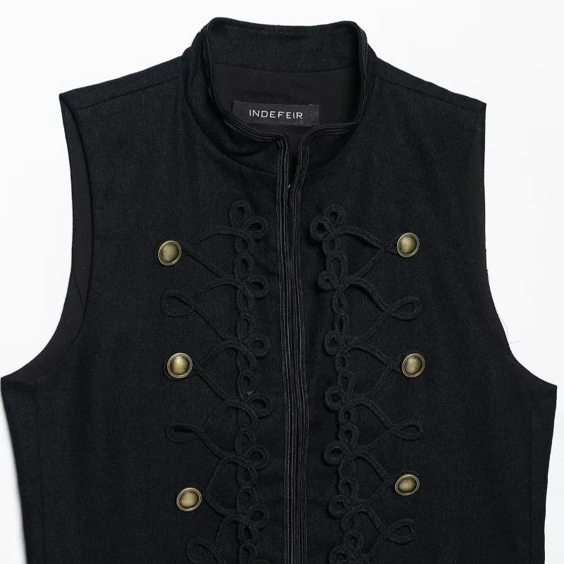 A Best-selling Cross-border European American Style Retro Versatile Rope Knot Buckle Fitted Vest Elegant and Stylish Casual Coat