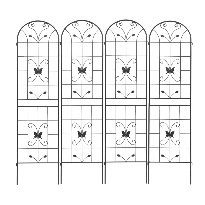 

86.7" x 19.7" Garden Rack 4 Pack Metal Garden Trellis Rustproof Trellis for Climbing Plants Support Outdoor Indoor Flower Black