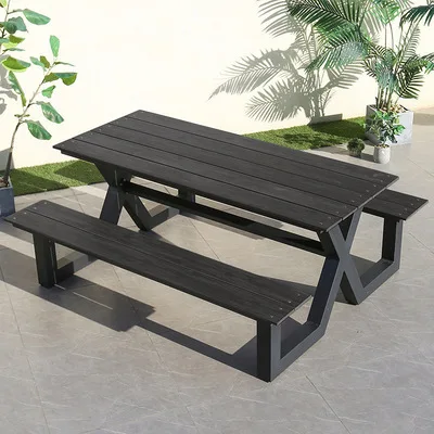 Fashion Style Long Wood Metal Composite Park Garden Outdoor Benchpatio balcony table and chair