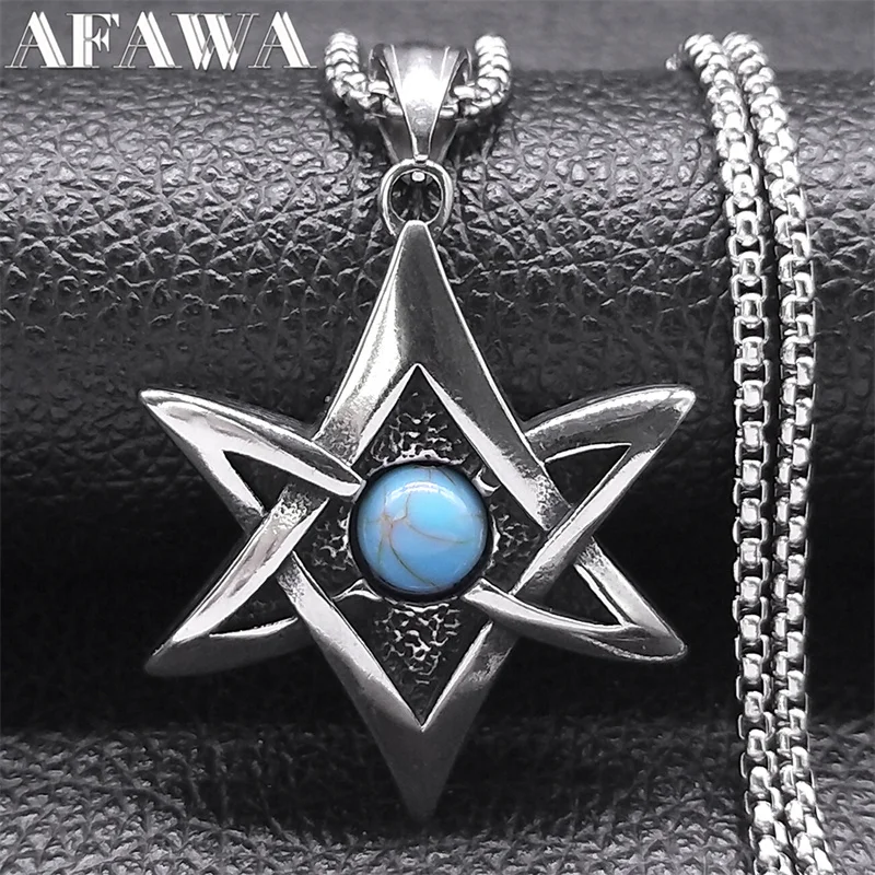 Hip Hop Biker Star of David Pendant Necklace for Women Men Stainless Steel Silver Color Jewish Amulet Chain Jewelry colar NZZ422
