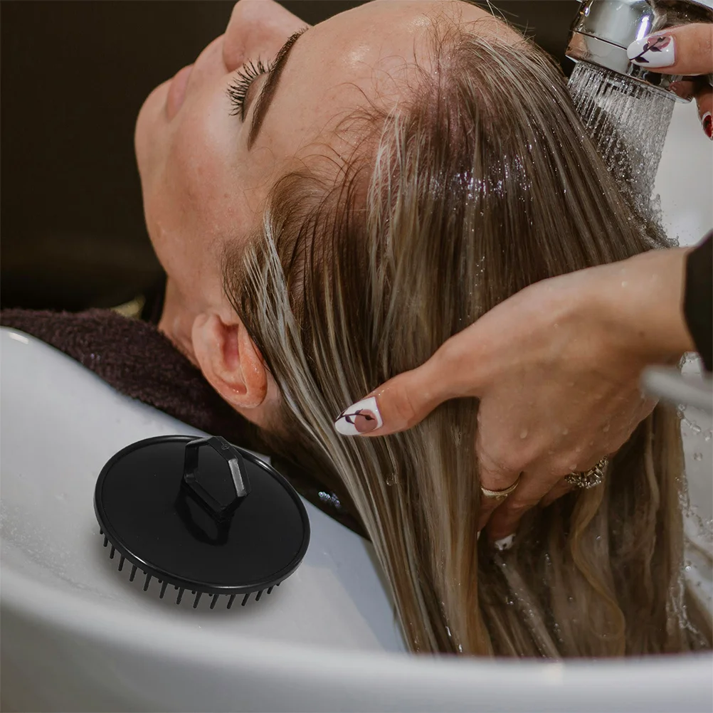 6 uds cabeza redonda masajeador champú cepillo cuero cabelludo exfoliante limpieza profunda ducha cepillo para el cabello champú peine cuero cabelludo