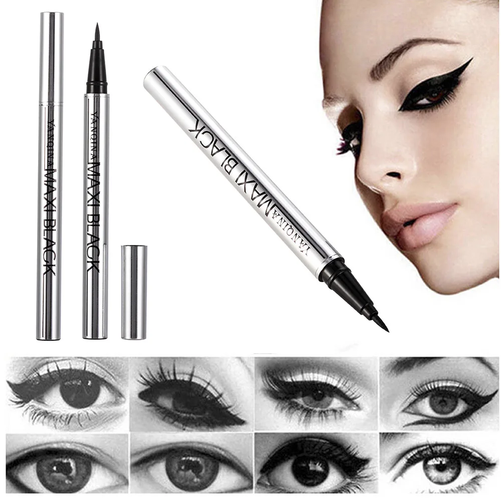 YANQINA Ultimate Black Long Lasting Eye Liner Pencil Waterproof Eyeliner Smudge-Proof Cosmetic Beauty Makeup Liquid Delineador 1