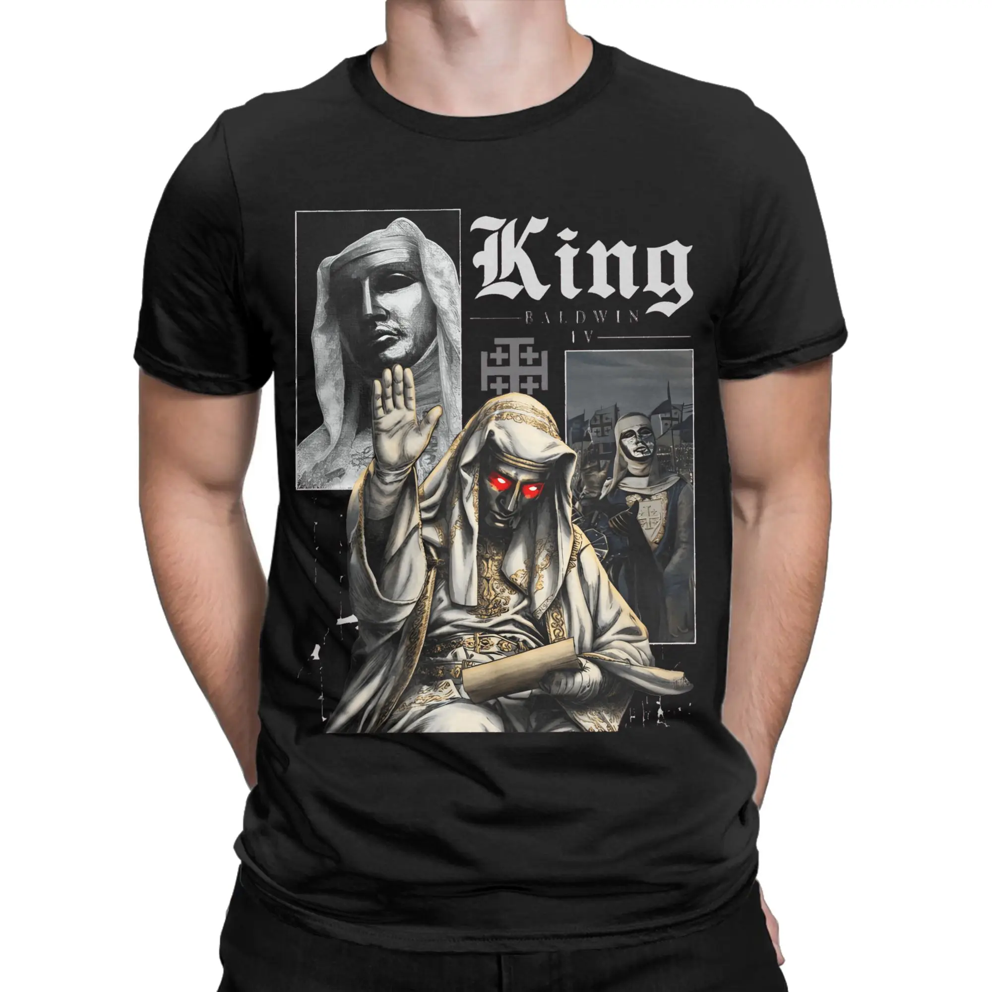 Vintage T Shirt Summer King Baldwin IV Ascendant Fashion T Shirts  Cotton Tshirt for Men Awesome Print Short Sleeve Tops