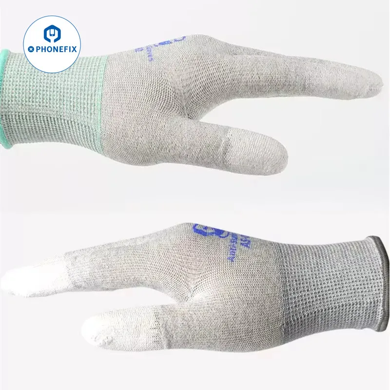 MECHANIC AS02 Durable Anti-static Carbon Fiber Gloves PU Coating Layer Electronic Parts Tablet Phone Repair Protective Gloves