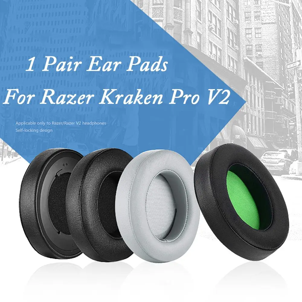 

Headset Earmuff Ear Cushion Memory Foam EarPads Protein Leather Replacement For Razer Kraken Pro 7.1 V2