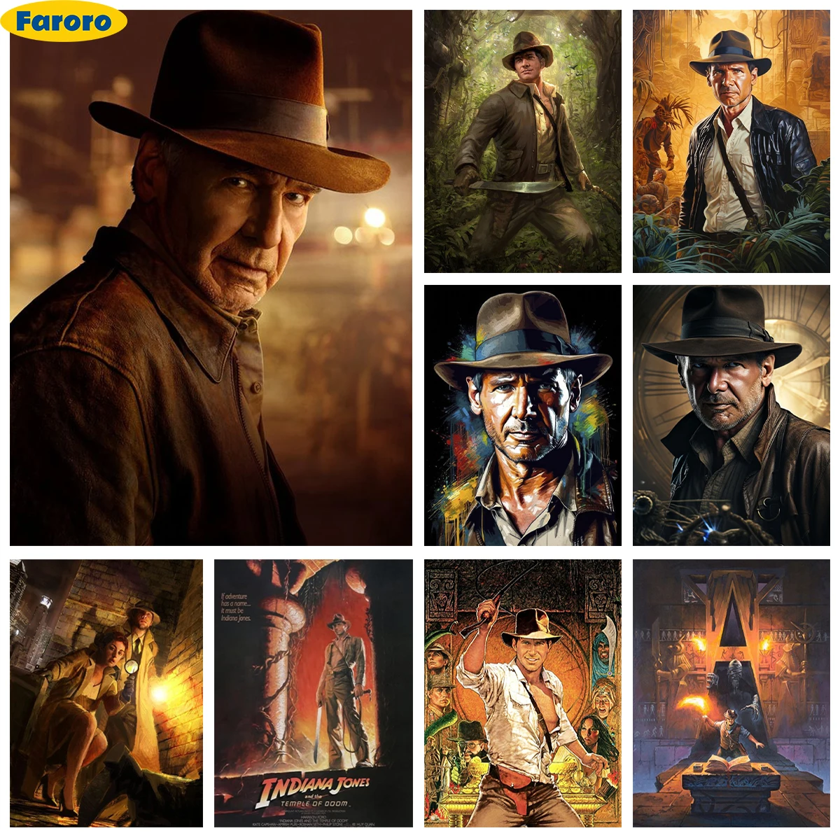 

Indiana J-Jones 5D Diamond Painting Kit Adventure Movie Poster Diy Diamond Embroidery Cross Stitch Home Wall Decor Handmade Gift