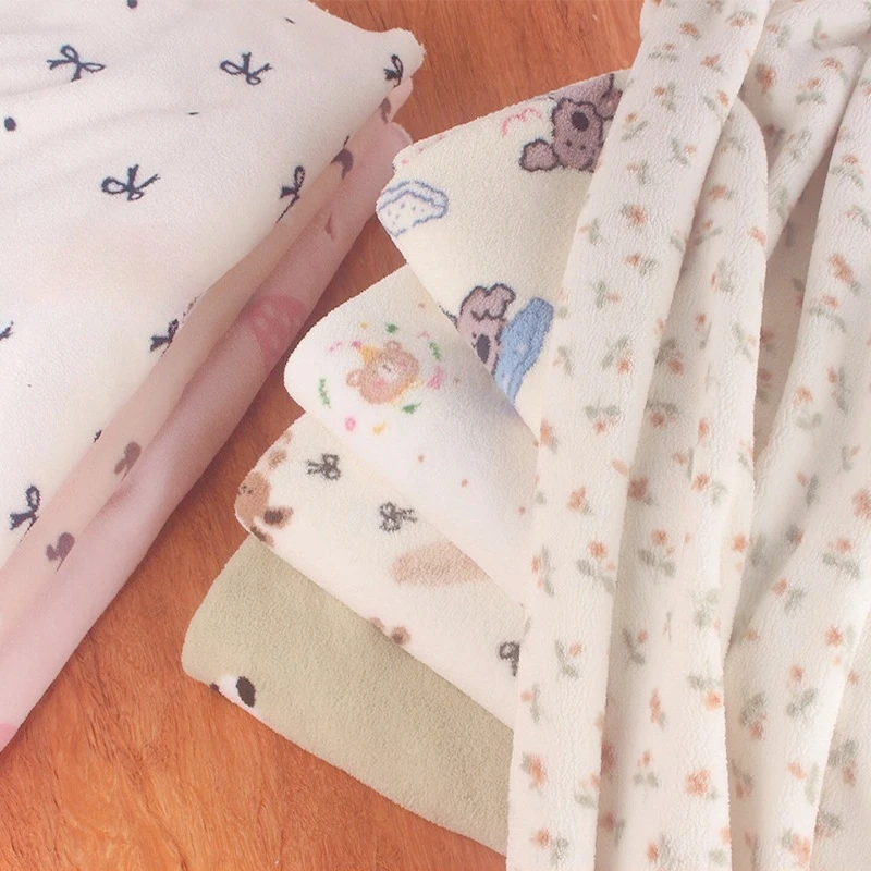 

0.5m/1m Plush Snow Grain Velvet Fabric Thicken Flannel for DIY Sewing Autumn Winter Child Cartoon Pajamas,home Clothes,nightgown