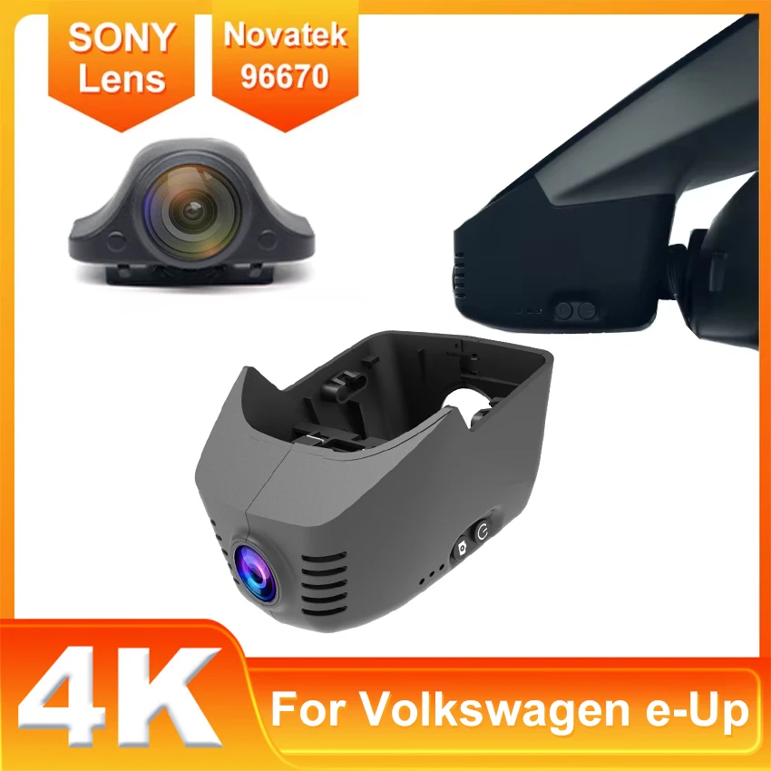 For Volkswagen VW UP, e-Up 2019-2025 Front and Rear 4K Dash Cam for Car Camera Recorder Dashcam WIFI Car Dvr Recording Devices