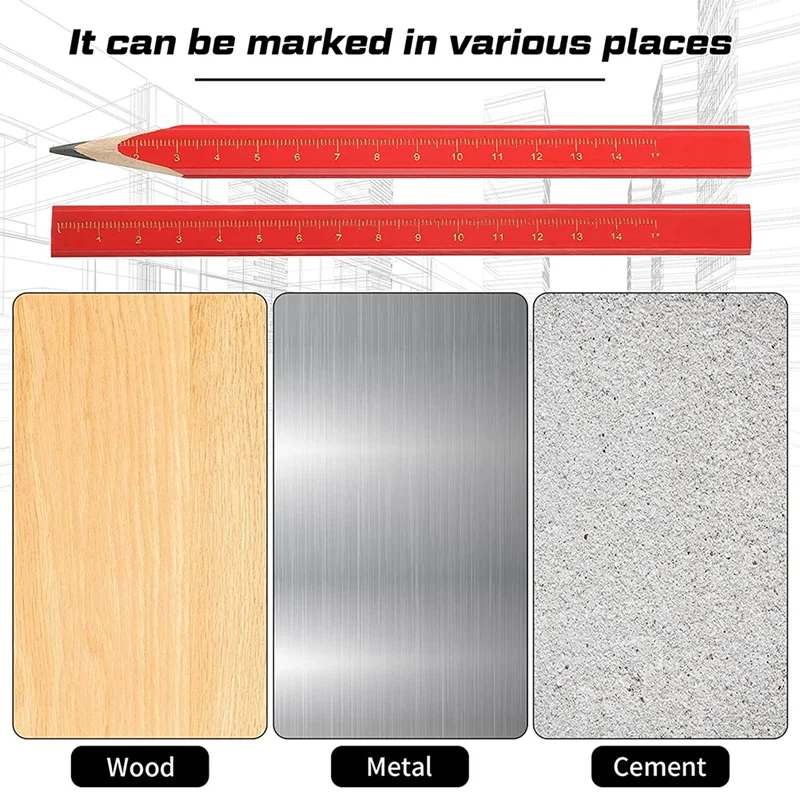 Pencil Set Construction Pencil Sharpener Utility Knife Eraser Carpenter Marking Pencil For Woodworking Marking Tool