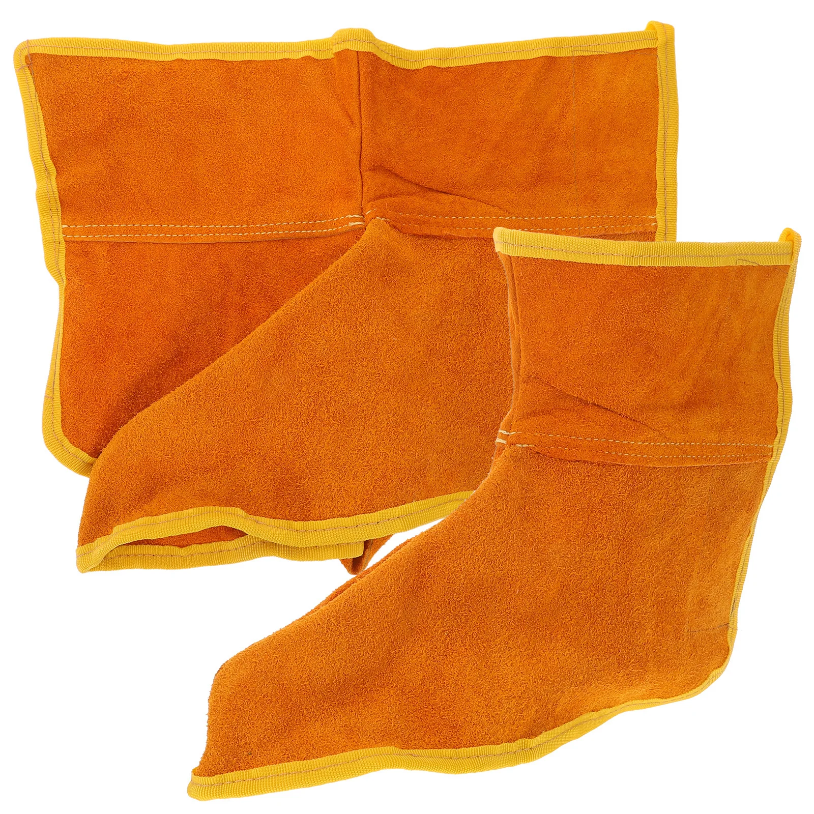 1 par de cubiertas para botas de soldadura, polainas, protectores de dedos engrosados, protectores de zapatos resistentes al calor, espátulas de seguridad para soldadores