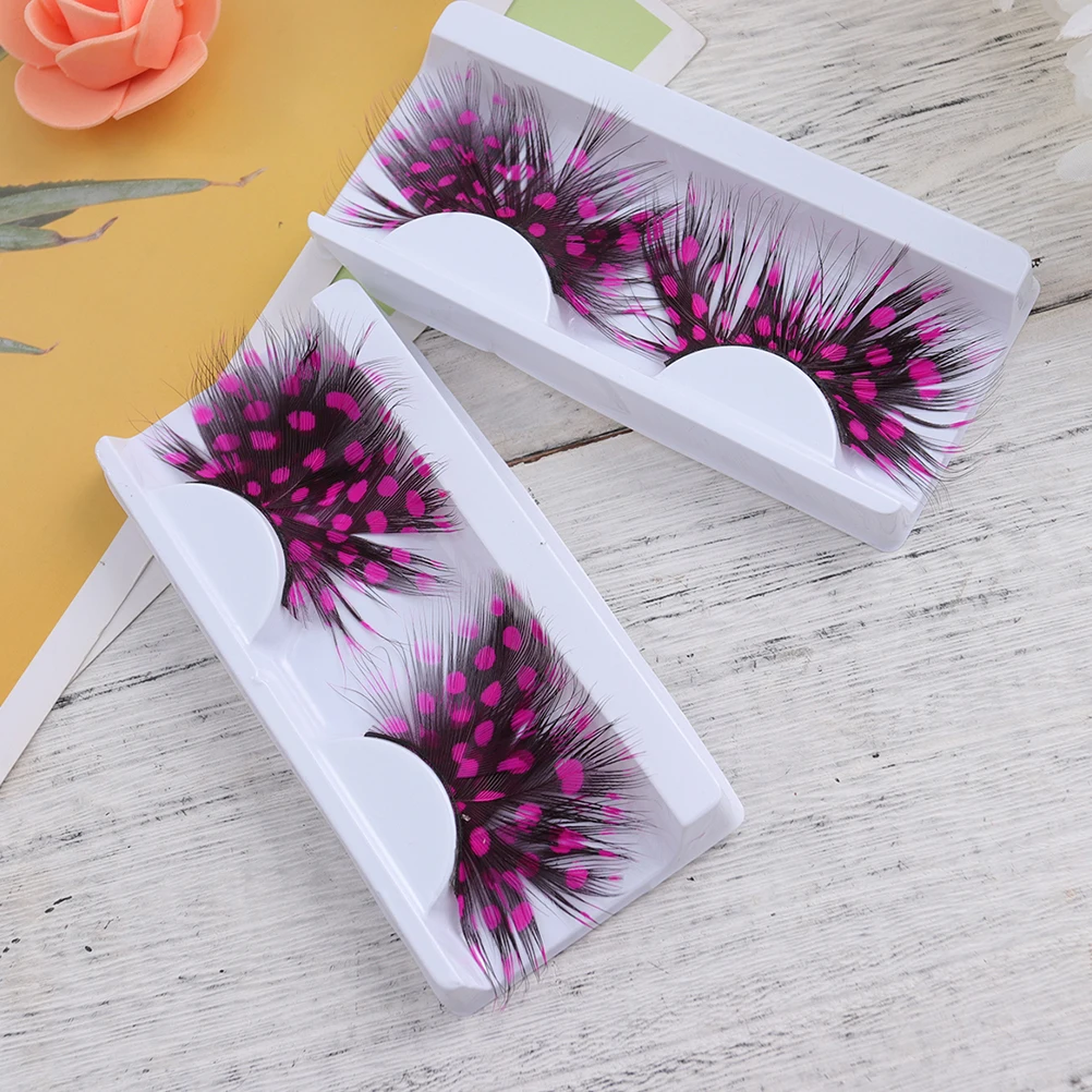 

Pink Eyelashes Extra Long Extension For Party Halloween Makeup Reusable False Lashes Costume Cosplay Wear