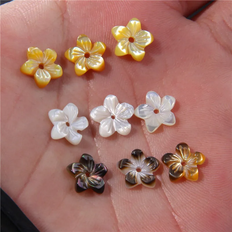 Natural Shell Flower Beads Accessories Mother of Pearl Shell Flower Pendant Beads for Jewelry Necklace Craft DIY Bracelet Making