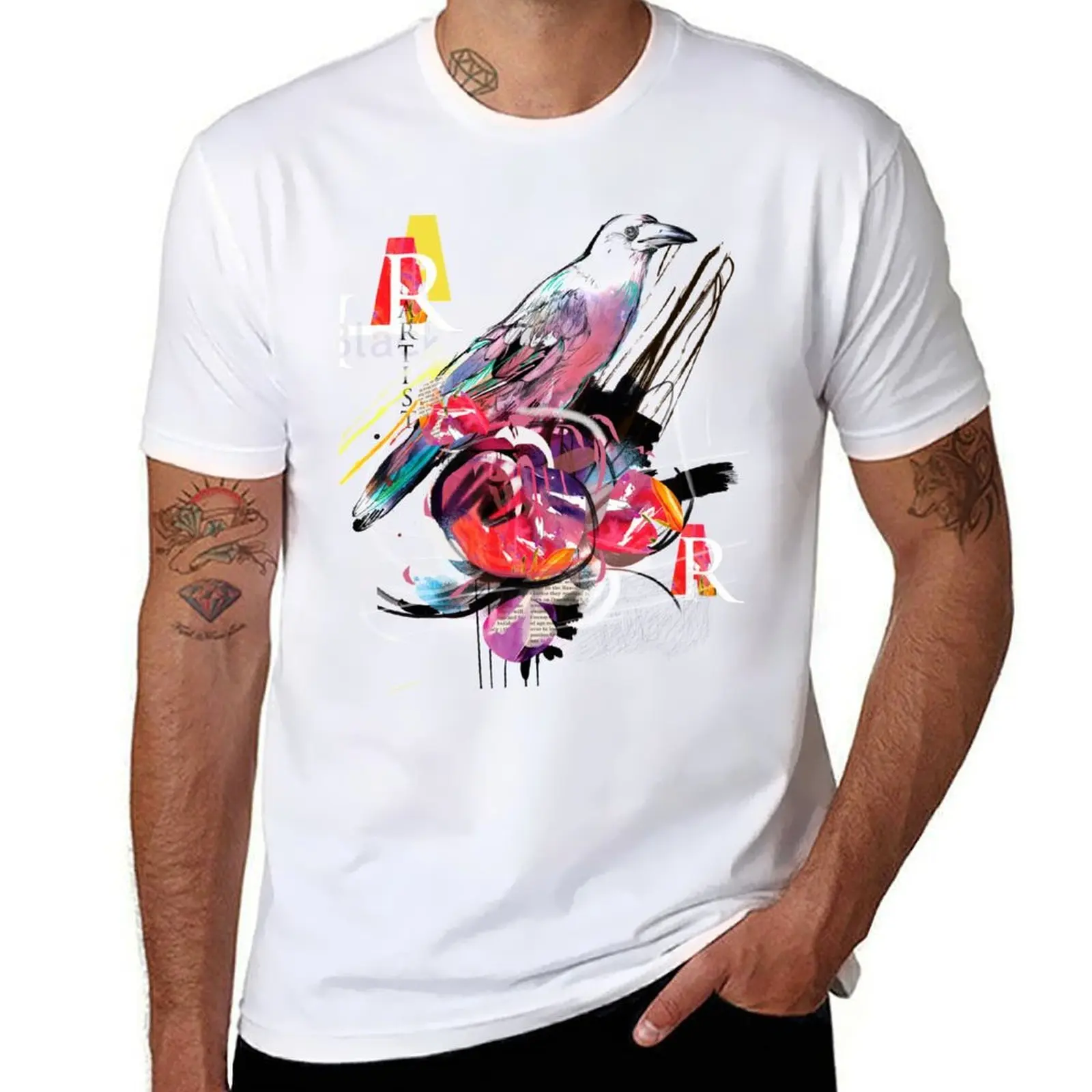 

Abstract bird on flower T-Shirt mens graphic t shirts man t shirts for men T-Shirt
