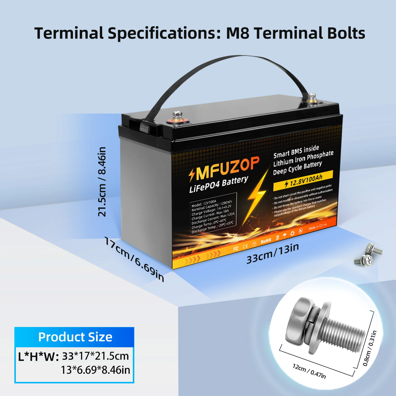 DATOUBOSS 12V-1280Wh-24V-2560Wh-48V-5120Wh WhPortableRec hargeableLi FePO4 مدمج في BMS الذكية Deep Cycle10000+ لـ RV SolarNoVAT