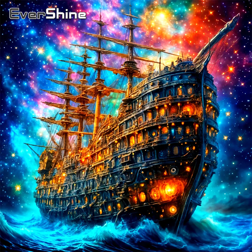 

Evershine DIY Ship Diamond Embroidery Landscape Craft Kit Painting Picture of Rhinestones Diamond Mosaic Needlework Unique Gift