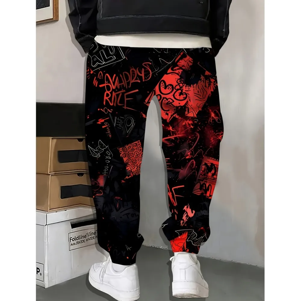 الرجال 2026 Casaul Sweatpants الكتابة على الجدران المطبوعة ركض سليم صالح السراويل عارضة صالة السراويل مع جيوب الخريف الشتاء الشارع الشهير #2