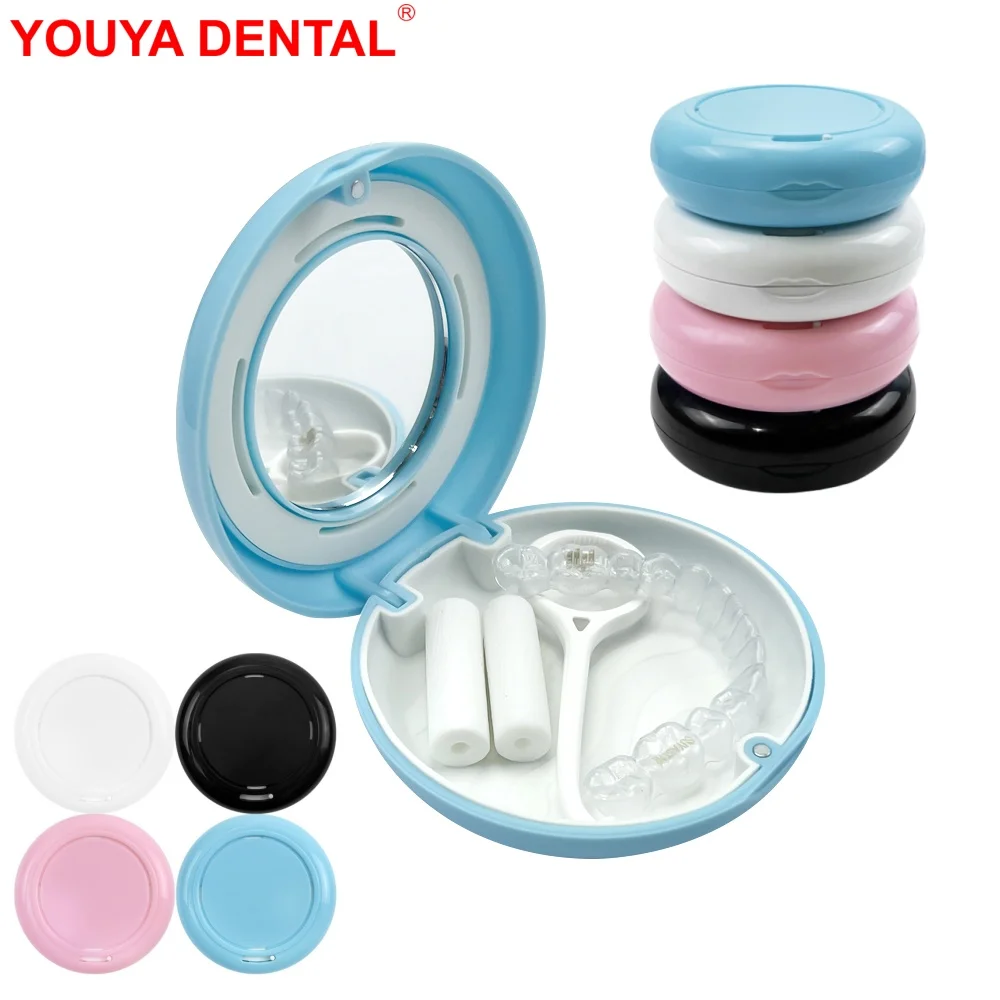 

Ventilate Braces Orthodontic Case Dental Retainer Box With Mirror Magnetic Fake Teeth Aligner Mouth Guard Case False Denture Box