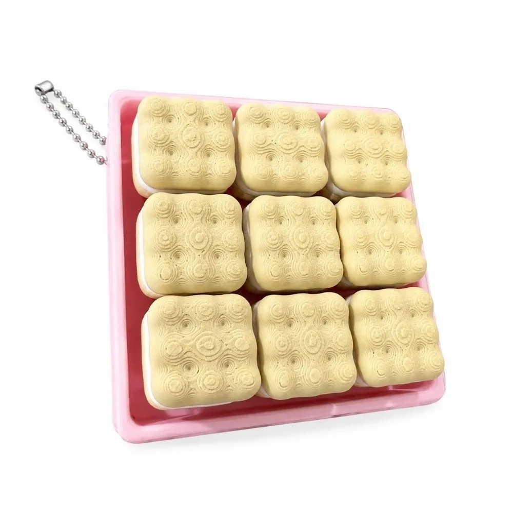 3D Printed Fidget Keychain Fruit Biscuit Nine‑Grid Layout Fidget Keyboard Keychain Button Keycap DIY Keyboard Stress Relief