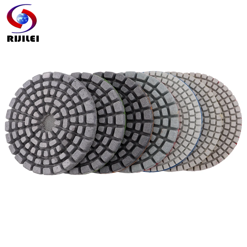 

7PCS/Set 4Inch Diamond Dry Polishing Pads For Concrete Floor Polishing Combina Grinding Discs Wet Polishing Granite Marble Stone