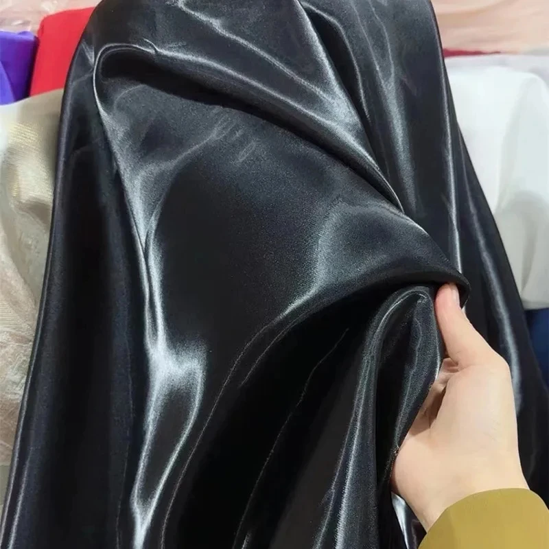 Luxury Glossy Metallic Liquid Satin Fabric Galaxy Shiny Water Gloss Silk Satin Fabric for Dress Suit Clothing Designer Material