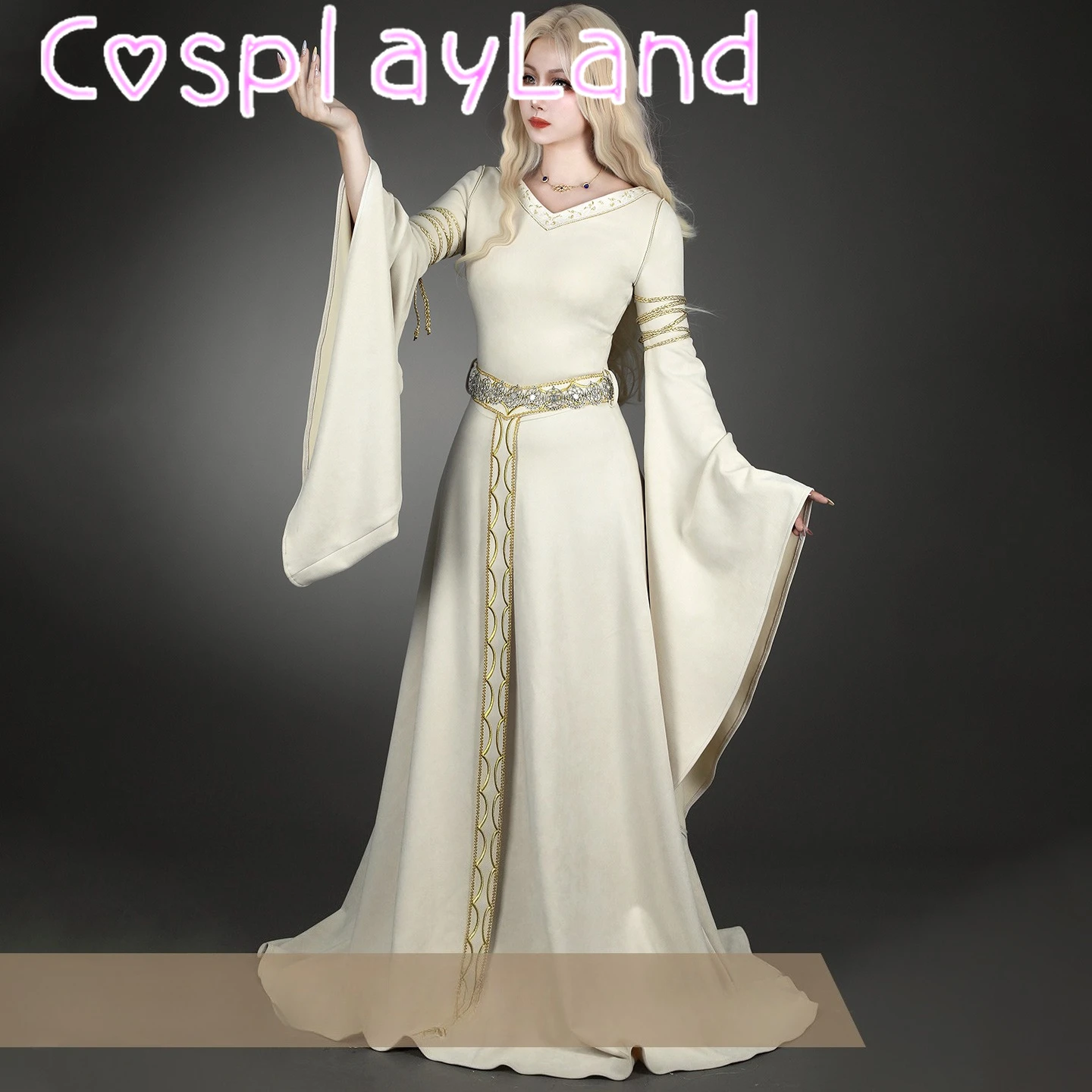 

Halloween Rings Two Towers Cosplay Eowyn Cosplay Costume Long Dress Belt Full Set Role Play Eowyn Dress Outfit Custom Made