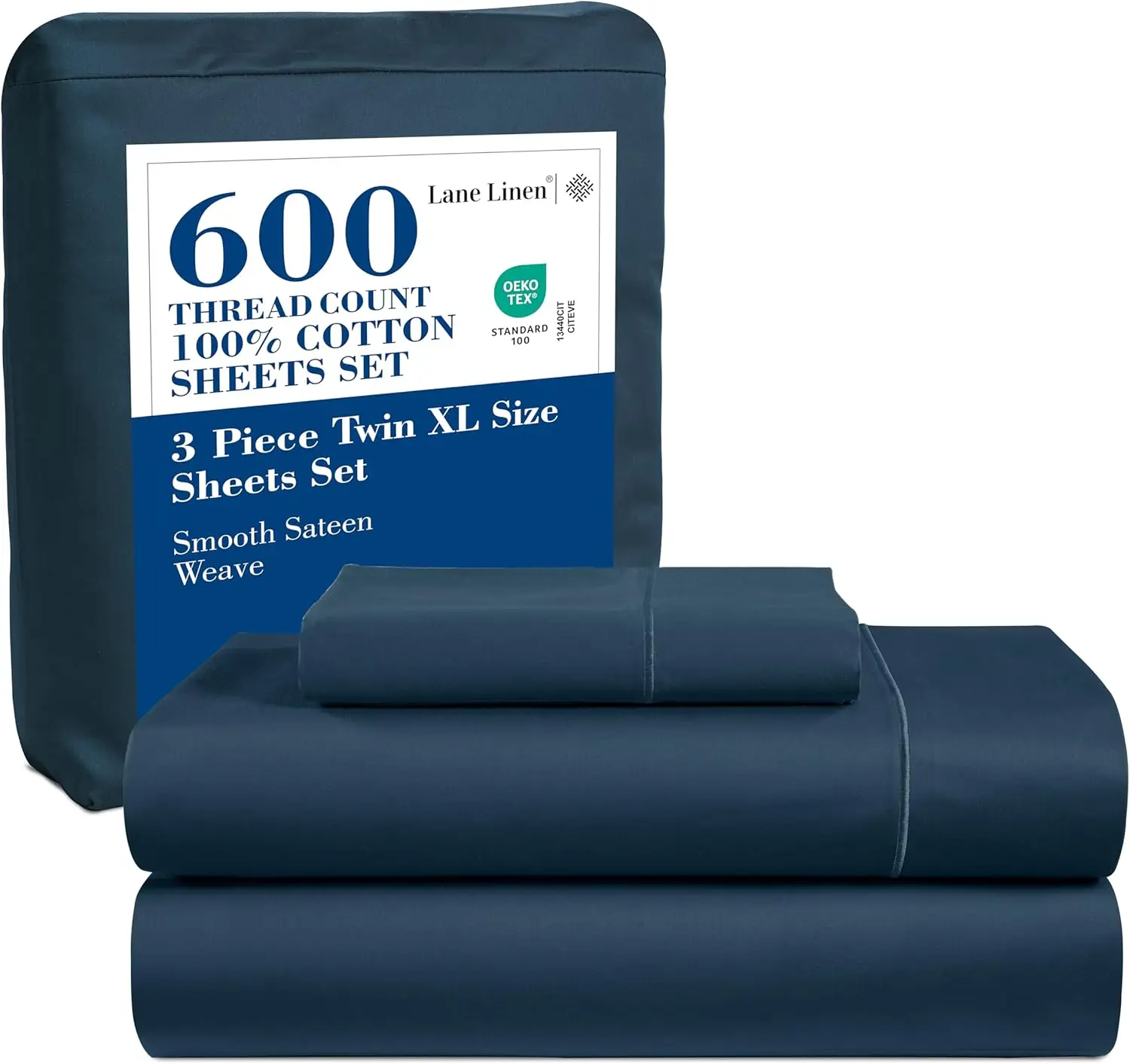 

100% Cotton 600 Tc Twin Xl Bed Sheets Set - Fully Elasticized, Hine Wash Cotton Sheets Twin Xl Size Bed Set - Soft & Comfy
