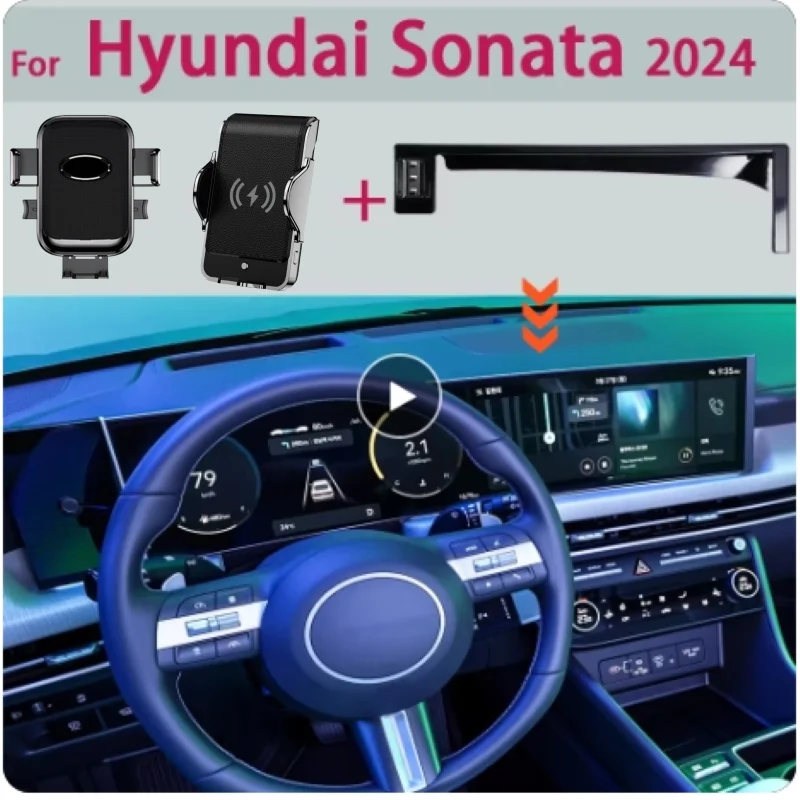 

Car Phone Holder For Hyundai Sonata 2024 DN8 Multimedia Screen Fixed Base Fast Wireless Charging Stand Car Mobile Phone Mounts