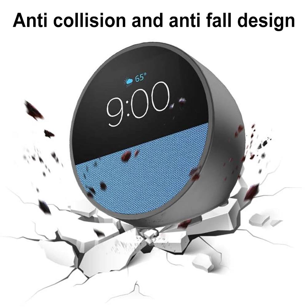 Silicone Case/ HD Screen Protector For Amazon Echo Spot Smart Alarm Soft Protective Cover/ Protective Films For Amazon Echo Spot