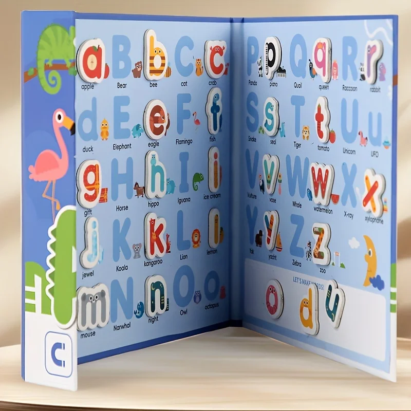 

1 Set Cute Cartoon Animal Alphabet ABC Magnet, Toddler Spelling 26 Case Alphabets, Learning Early Learning Puzzle Game