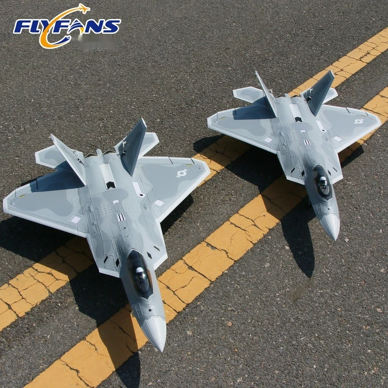 Nouveau modèle Flyfans 2025 64mm canalisé F-22 Raptor Fighter train d'atterrissage rétractable en métal et modèle d'aile fixe jouet cadeau