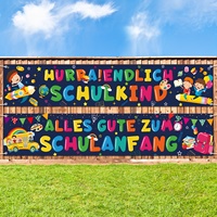 2 Stück Alles Gute Zum Schulanfang Banner für Einschulung Dekoration, Endlich Schulkind Girlande Banner Schuleinführung Stoff Hi