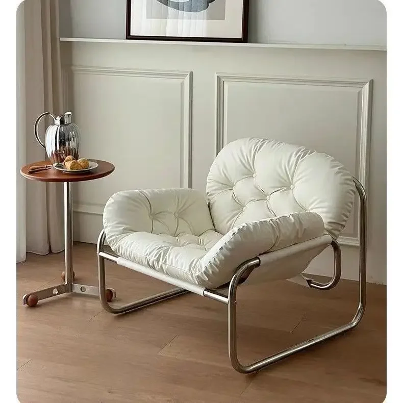 Modern Upholstered Cats Paw Leather Dining Chair for Business Dining Room Single Recliner Sofa Chair For Balcony Office Chair image 3