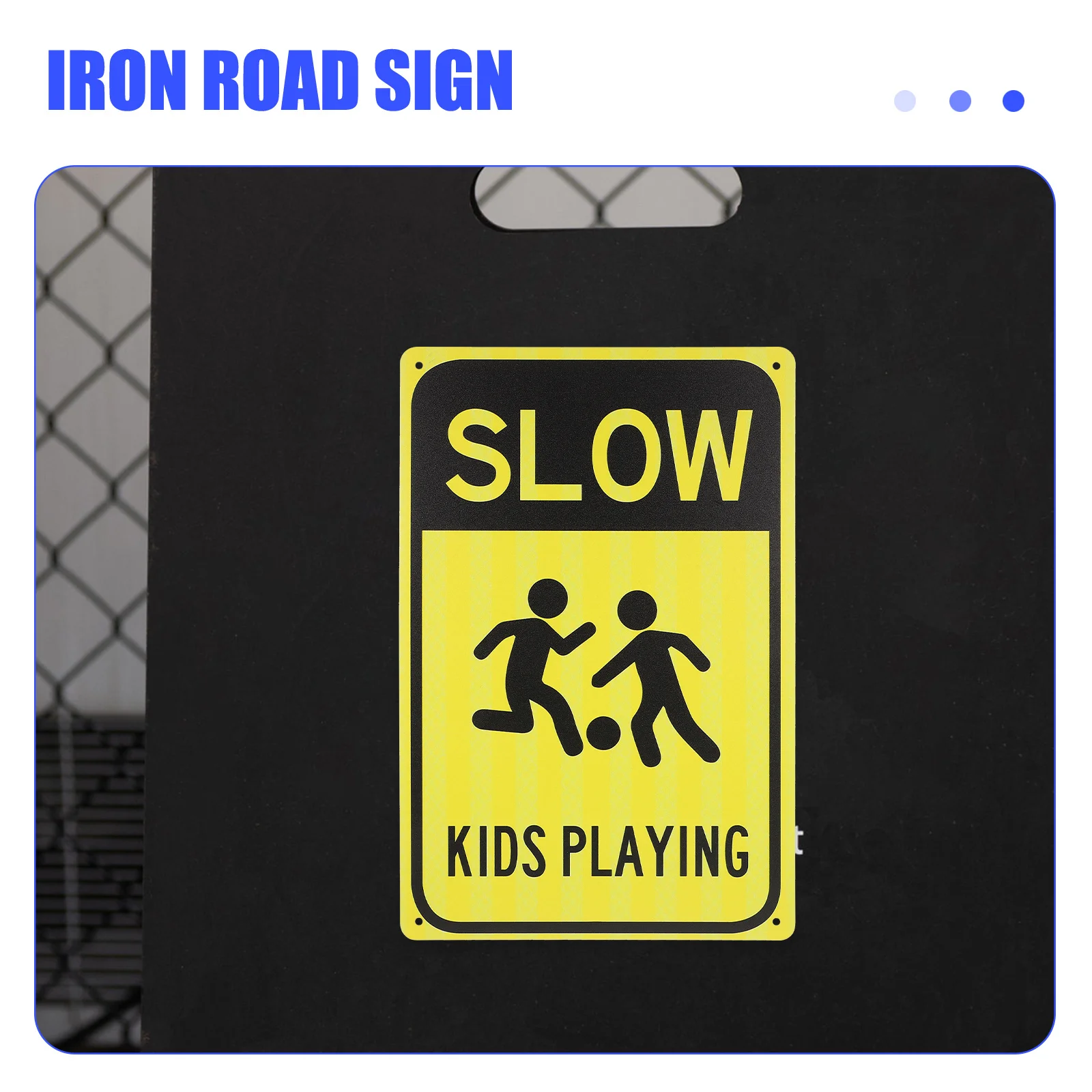 

Iron Sign Play Caution Slow Sign Durable Weather Resistant Traffic Warning Convenient Street Signs