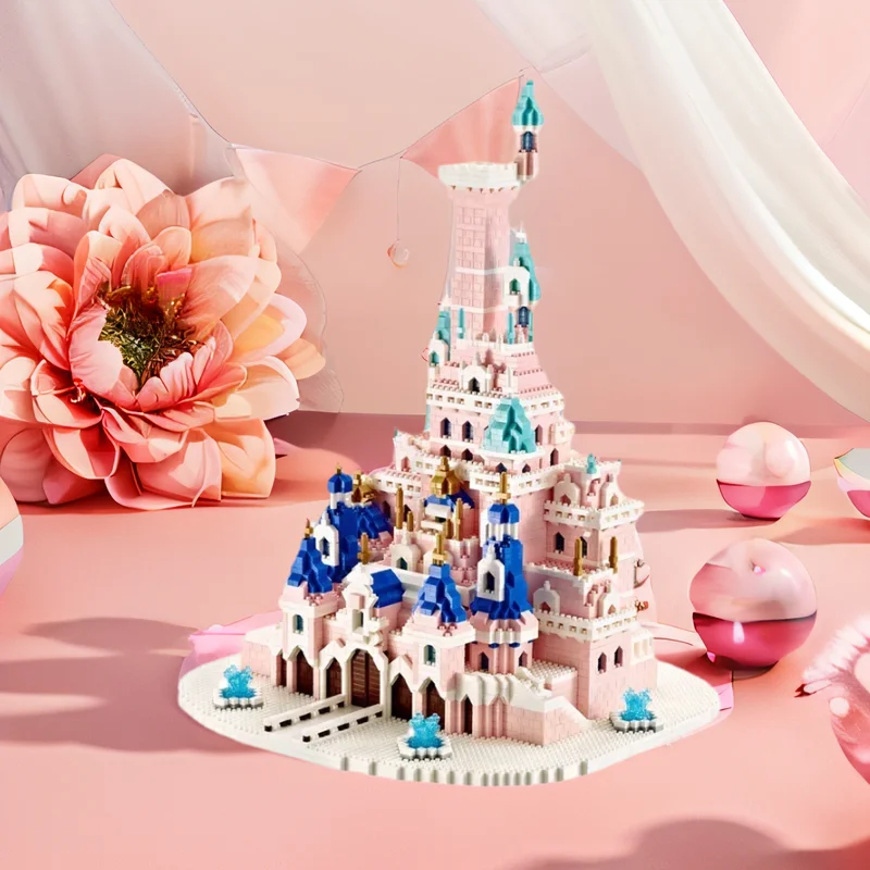 Wltoys YZ078 Сказочный Волшебный Замок Кирпичи Игрушки Розовый Микро Блок Сборка Строительная Модель DIY Набор Строительных Блоков Подарок Для Девочек