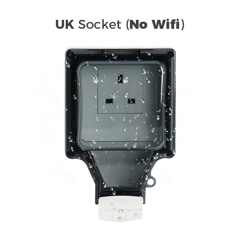 Avoir-Tuya WiFi Smart Socket, Prise électrique extérieure étanche IP66, Adaptateur de prise britanni
