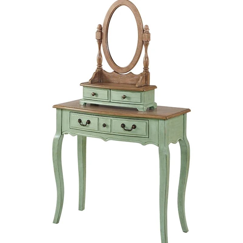 

Американский комод в стиле ретро, спальня, небольшая квартира, встроенный туалетный столик