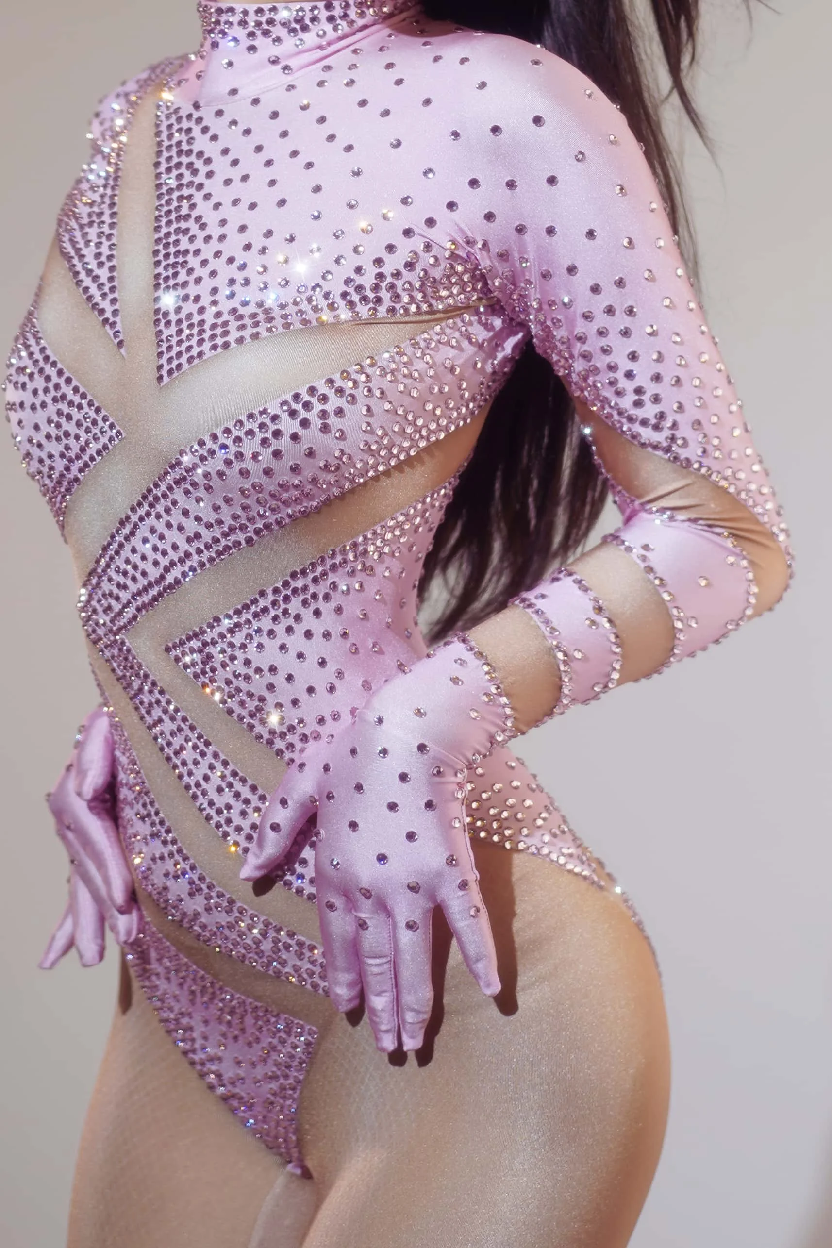 Sparkly Rhinestone Spandex Jumpsuit for Women Carnival Party Stretch Jumpsuit Club Stage Performance Hot Dance Showgirl Costumes