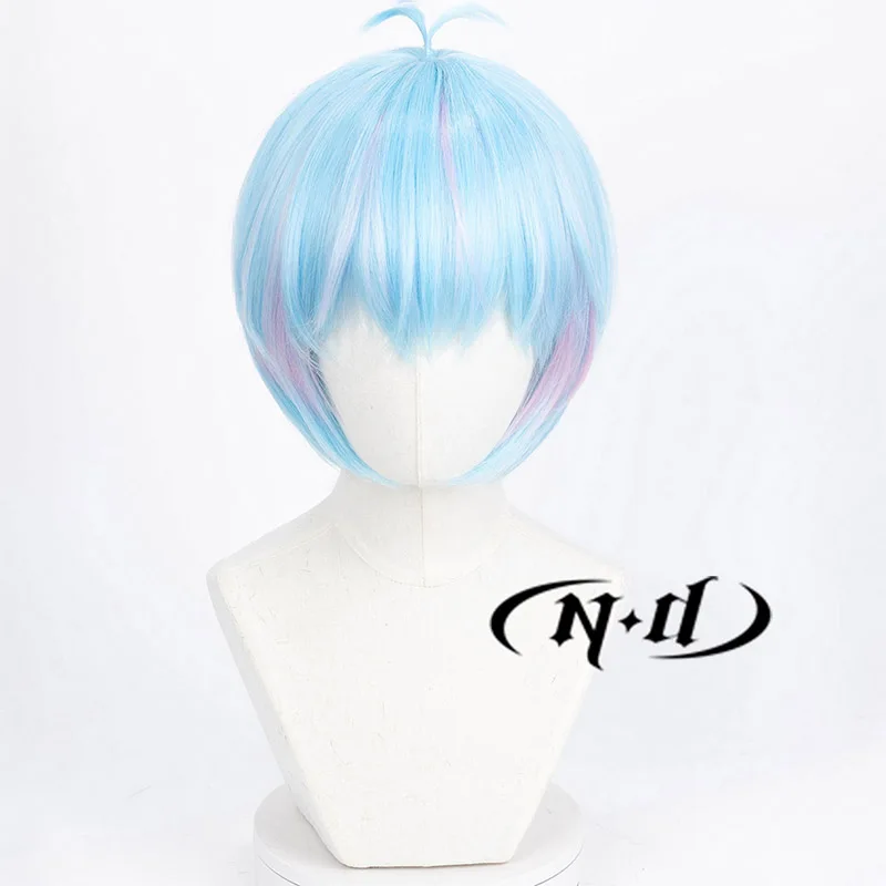 ND Klarkstella تأثيري الباروكات ذكريات الإبراغاريا تأثيري مزيج الشعر الأزرق الباروكات للحفلات موضوع الهالوين مقاومة للحرارة الاصطناعية