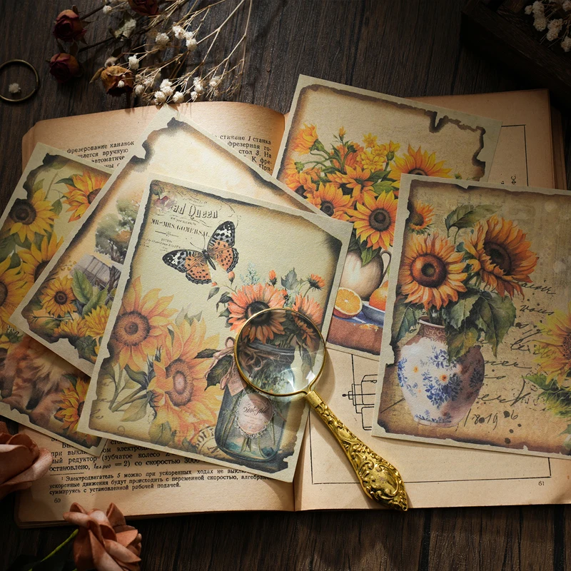 

30sheets vintage floral character scrapbook background paper collage Junk Journal DIY handmade scrapbooking material craft paper
