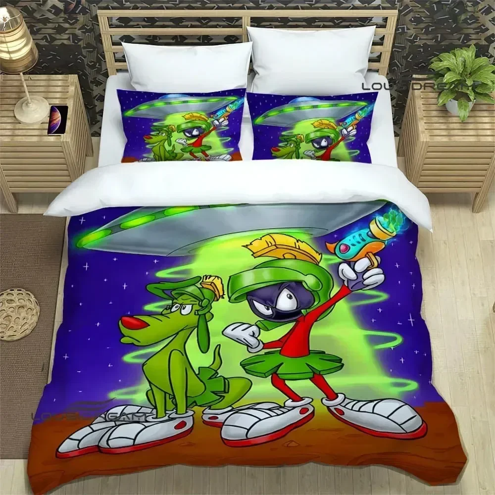 

Marvin The Martian Comfortable Duvet Quilt Cover Pillowcase Bedding Set Children Bedroom Decoration Home Textile
