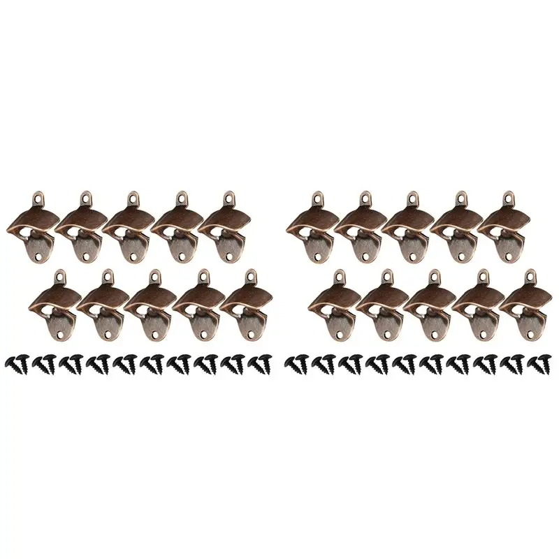

HHO-20PCS Wall Mounted Beer Bottle Opener Soda Beer Wine Bottle Opener Vintage Heavy Duty Bottle Opener For Kitchen Party