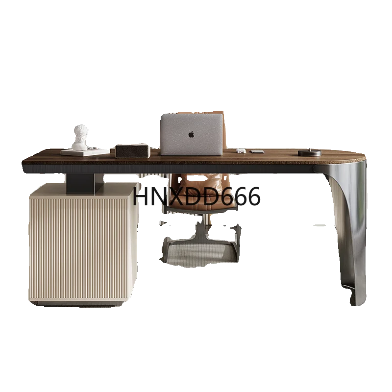 

Light luxury solid wood desk Modern simple home study computer desk